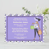 アフリカ系アメリカ人の母が赤ちゃんシャワー招待状 招待状 (スタンド正面)