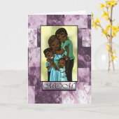 アフリカ系アメリカ人の母の日が幸せ カード (黄色い花)