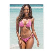 アフリカ系アメリカ人の水着モデル笑顔