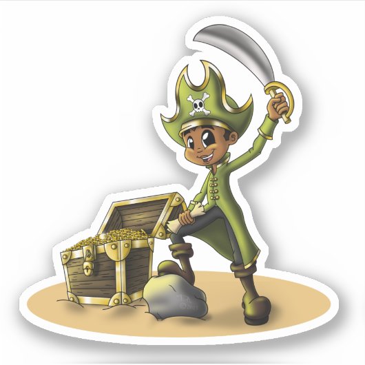 アフリカ系アメリカ人の海賊 シール (正面)