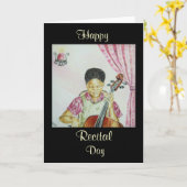 アフリカ系アメリカ人の演奏会日の挨拶状 カード (黄色い花)