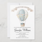 アフリカ系アメリカ人の熱気球の赤ちゃんシャワーInvi 招待状 (正面)