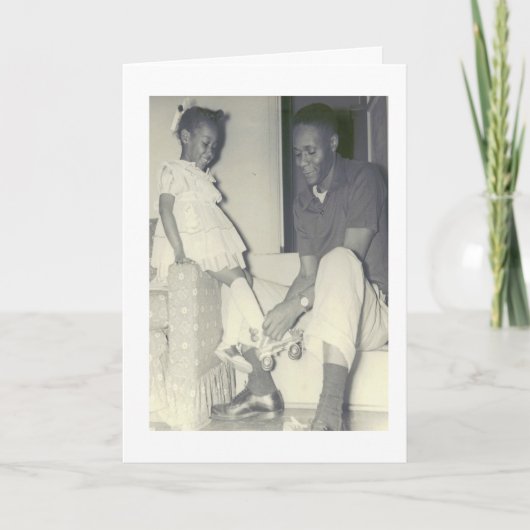アフリカ系アメリカ人の父および娘のバースデー・カード カード (正面)
