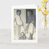 アフリカ系アメリカ人の父および娘のバースデー・カード カード (黄色い花)