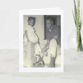 アフリカ系アメリカ人の父および娘のバースデー・カード カード