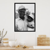 アフリカ系アメリカ人の父とベビー1935 ポスター (キッチン)