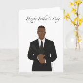 アフリカ系アメリカ人の父の日のグリーティングカード カード (黄色い花)