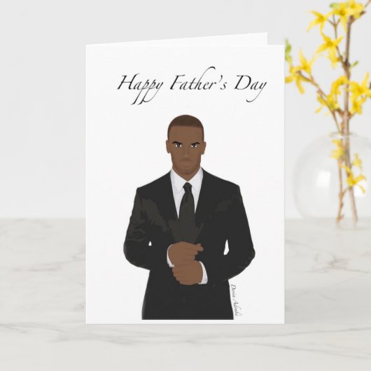 アフリカ系アメリカ人の父の日のグリーティングカード カード (黄色い花)