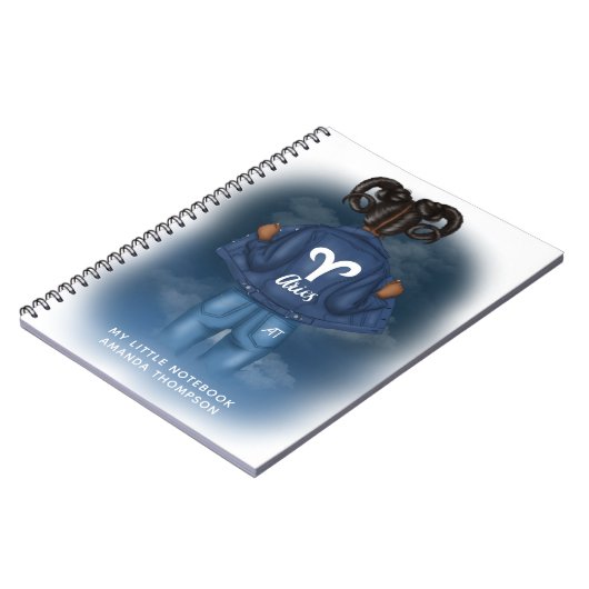 アフリカ系アメリカ人の牡羊座が手帳にサイン ノートブック (左側)