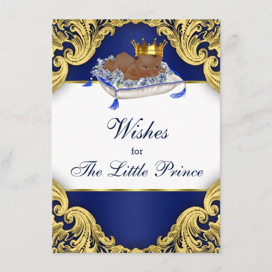 アフリカ系アメリカ人の王子様からのベビーウィッシュ アドバイスカード (正面)