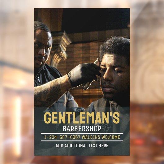 アフリカ系アメリカ人の理容店のデザインをカスタマイズする ウィンドウサイン (シート2)