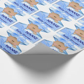 アフリカ系アメリカ人の男の子のベビーシャワーの包装紙 ラッピングペーパー (角)