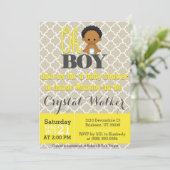 アフリカ系アメリカ人の男の子のベビーシャワー 招待状 (スタンド正面)