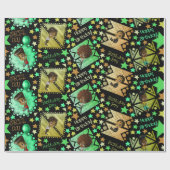 アフリカ系アメリカ人の男の子アニメかわいい ラッピングペーパー (フラット)