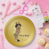 アフリカ系アメリカ人の男の子ビーベイビーシャワー ペーパープレート (パーティー)