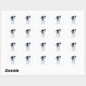 アフリカ系アメリカ人の男の子 青 赤ちゃん 初めての誕生日   ラウンドシール (シート)