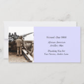 アフリカ系アメリカ人の砲兵ウーマン第二次世界大戦 サンキューカード (正面)