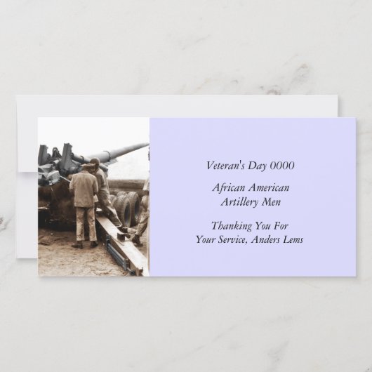 アフリカ系アメリカ人の砲兵ウーマン第二次世界大戦 サンキューカード (正面)