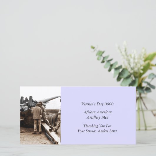 アフリカ系アメリカ人の砲兵ウーマン第二次世界大戦 サンキューカード (スタンド正面)