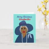 アフリカ系アメリカ人の祖母のクリスマス カード (黄色い花)