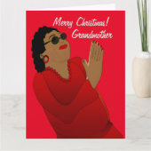 アフリカ系アメリカ人の祖母メリークリスマス カード (正面)