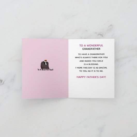 アフリカ系アメリカ人の祖父の父の日札 カード (内部)