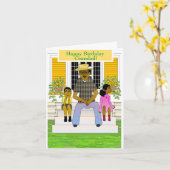 アフリカ系アメリカ人の祖父誕生日カード カード (黄色い花)