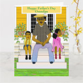 アフリカ系アメリカ人の祖父 父の日 カード (黄色い花)