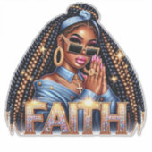 アフリカ系アメリカ人の神祈りの言葉信仰 シール (正面)