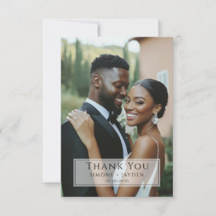 アフリカ系アメリカ人の結婚式の写真を使った感謝カード サンキューカード