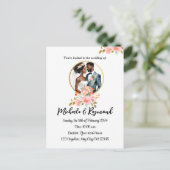 アフリカ系アメリカ人の結婚式 ウェディング 案内ポストカード (スタンド正面)