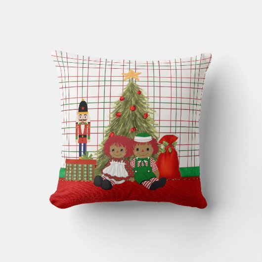 アフリカ系アメリカ人の縫いぐるみ人形の枕 クッション (正面)