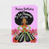 アフリカ系アメリカ人の美しいいとこの誕生日カード サンキューカード (正面)