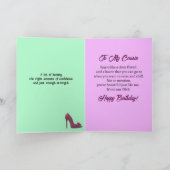 アフリカ系アメリカ人の美しいいとこの誕生日カード サンキューカード (内部)