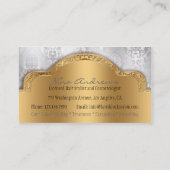 アフリカ系アメリカ人の美容師の銀の金ゴールドのシマウマ 名刺 (裏面)