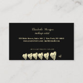 アフリカ系アメリカ人の美容師ストライプハート,金ゴールド ロイヤリティカード (裏面)