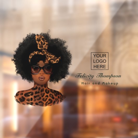 アフリカ系アメリカ人の美容師 ウィンドウサイン (シート2)