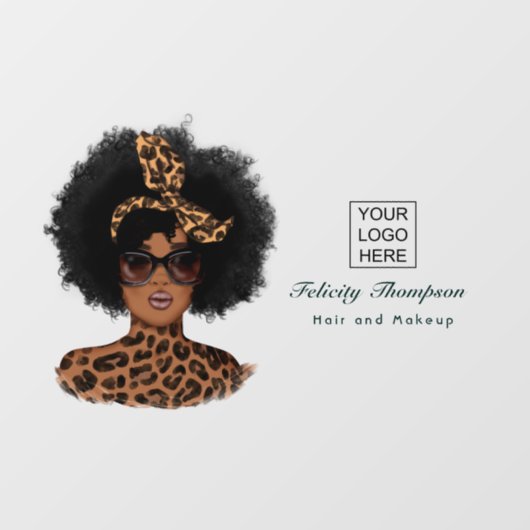 アフリカ系アメリカ人の美容師 ウィンドウサイン (シート)