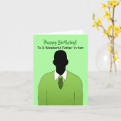 アフリカ系アメリカ人の義父ハッピーバースデー車 カード (黄色い花)