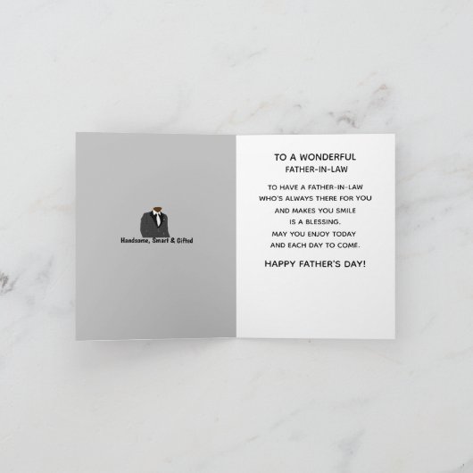 アフリカ系アメリカ人の義理の父の日 カード (内部)