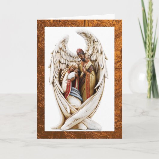 アフリカ系アメリカ人の聖家族クリスマスカード サンキューカード (正面)