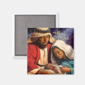 アフリカ系アメリカ人の聖家族クリスマスマグネット マグネット (正面/裏面)