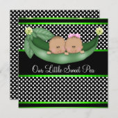 アフリカ系アメリカ人の脚類に登場する緑のエンドウ 招待状 (正面/裏面)