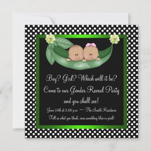 アフリカ系アメリカ人の脚類に登場する緑のエンドウ 招待状 (裏面)