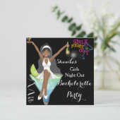 アフリカ系アメリカ人の花嫁のためのパーティーのカクテル 招待状 (スタンド正面)