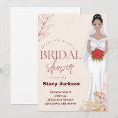 アフリカ系アメリカ人の花嫁のためのブライズシャワー 招待状 (正面/裏面)