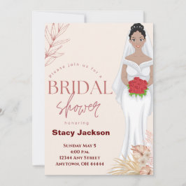 アフリカ系アメリカ人の花嫁のためのブライズシャワー 招待状