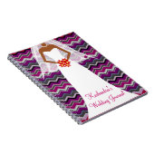 アフリカ系アメリカ人の花嫁のジグザグ形ジャーナルノート ノートブック (右側)