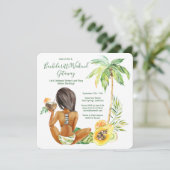 アフリカ系アメリカ人の花嫁のバチェロレッテビーチウィークエンド 招待状 (スタンド正面)