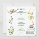 アフリカ系アメリカ人の花嫁のバチェロレッテビーチウィークエンド 招待状 (裏面)